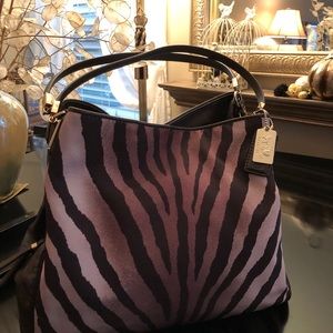 COACH Madison Phoebe Zebra Shoulder Bag